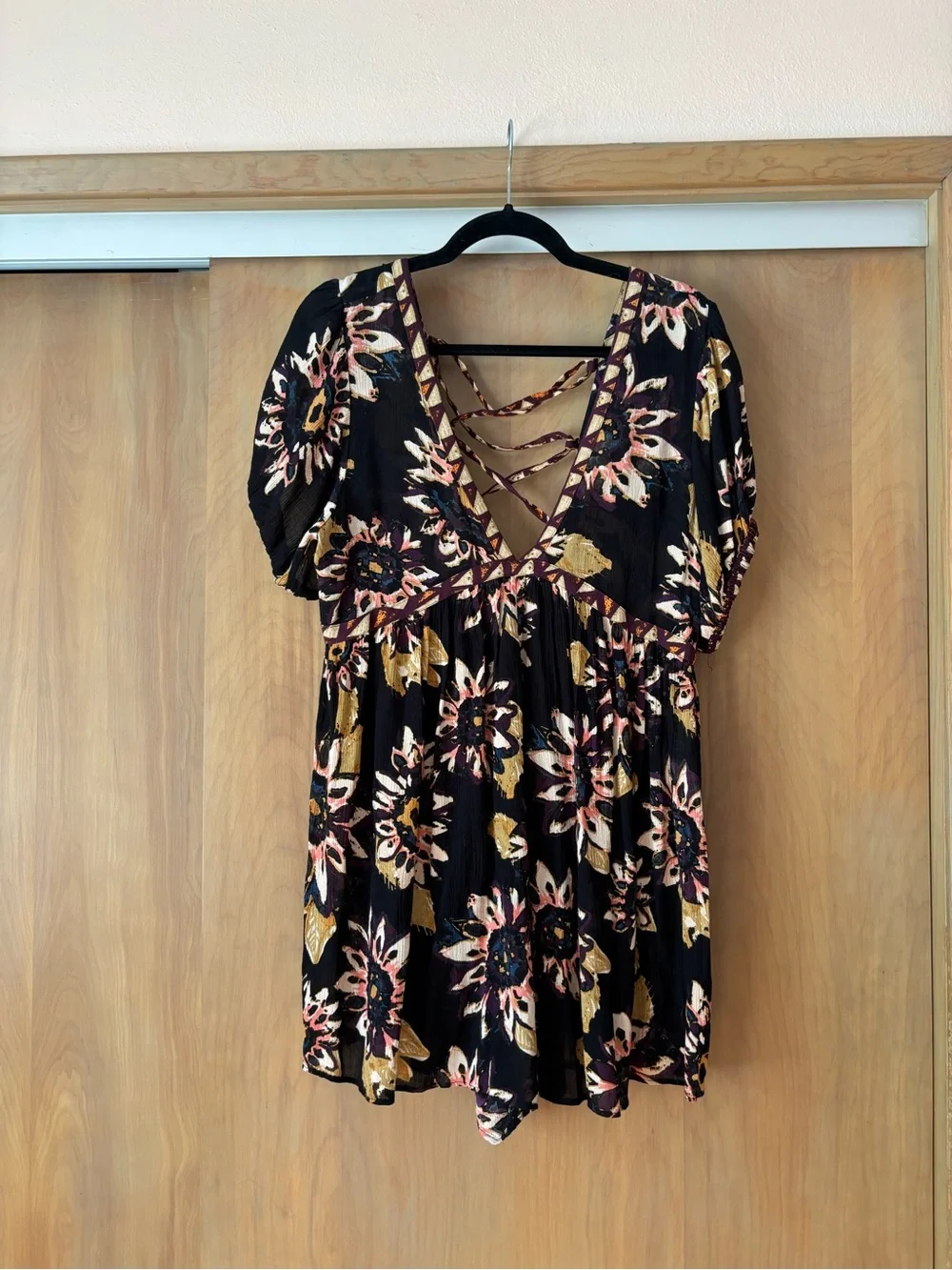 Free People Black Floral romper